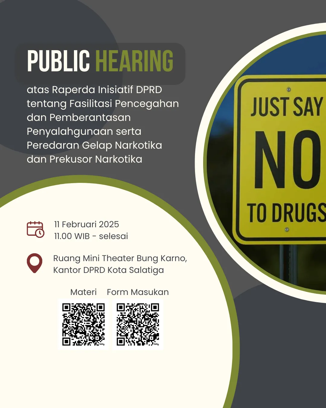 Public Hearing atas Rancangan Peraturan Daerah (Raperda) Inisiatif DPRD tentang Fasilitasi Pencegahan dan Pemberantasan Penyalahgunaan serta Peredaran Gelap Narkotika dan Prekusor Narkotika